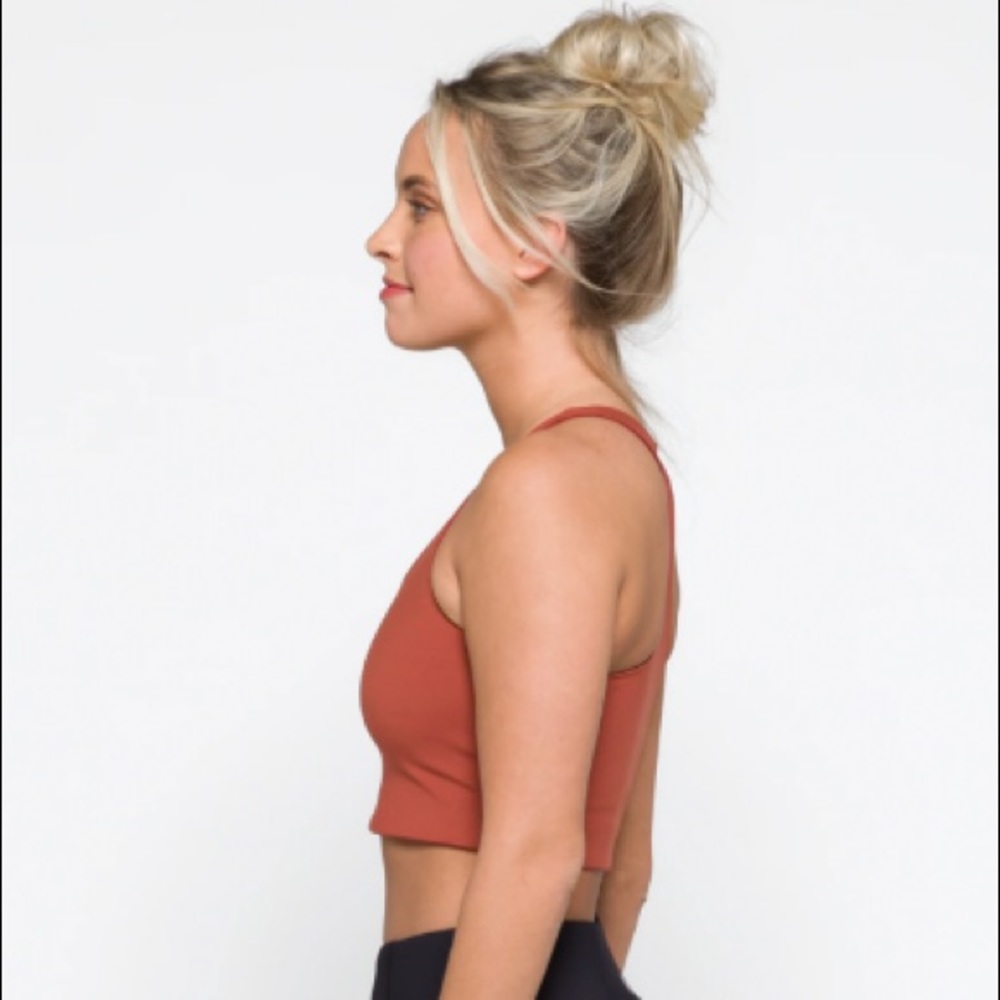 NWT Girlfriend Collective Paloma Racerback bra size medium color burnt orange - Picture 3 of 7